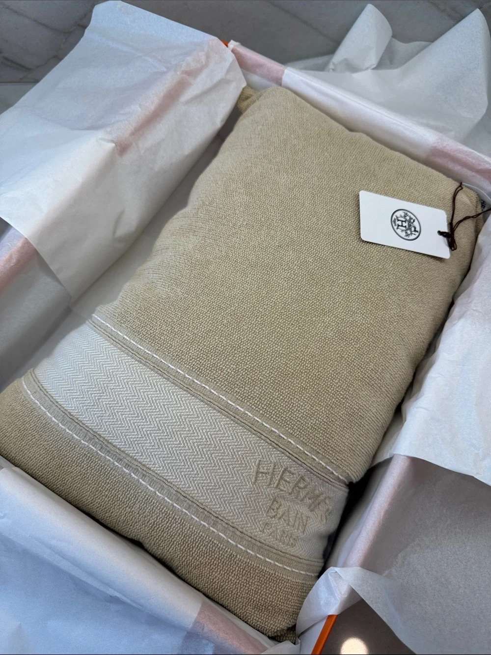 NWT Hermes Yachting Uni Beach Pillow Beige